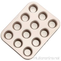 CHEFMADE 12-cavity-1.7" Mini Muffin Pan  Non-stick Carbon Steel Little Cupcake Pan  FDA Approved for Oven Baking (Champagne Gold) - B077BYGPNZ